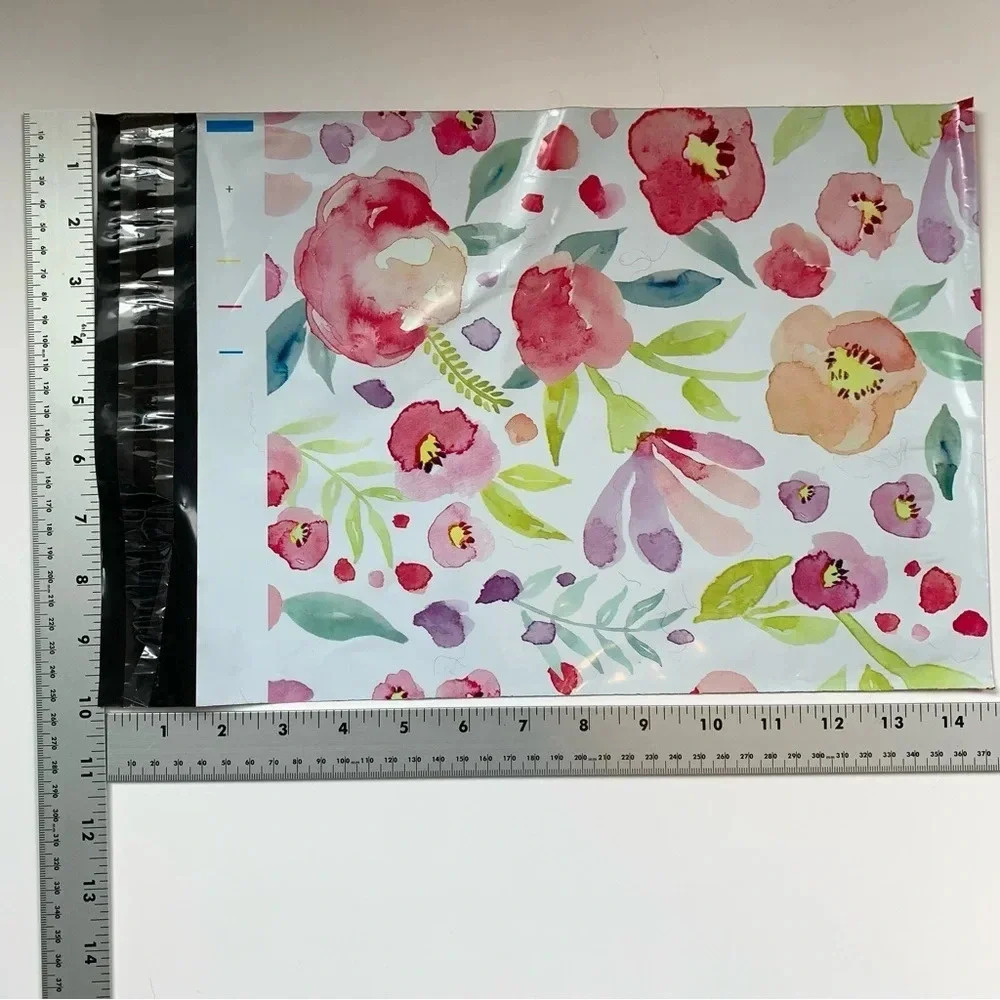 60 poly bag mailers shipping floral thank you variety print self seal 10x13” - Picture 10 of 13